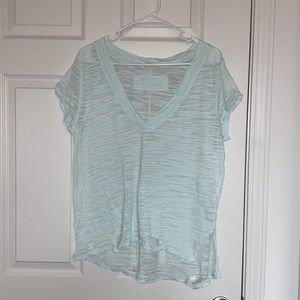 We the Free Small Distressed V Neck Light Turquoise